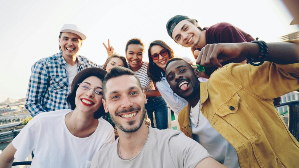 A group of people outdoors.